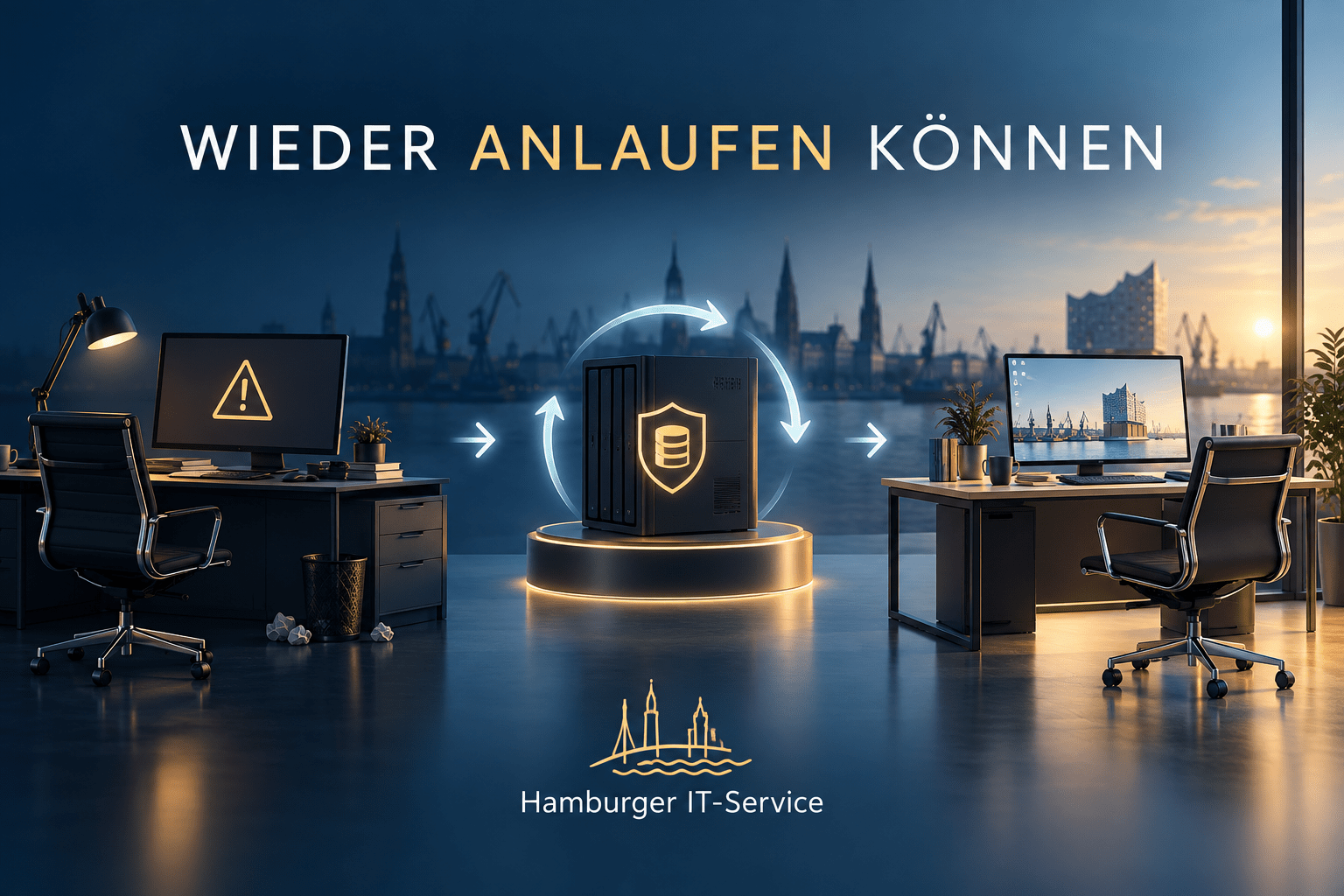 Wiederanlauf nach einer Störung mit geschützter Sicherung und wiederhergestelltem Arbeitsplatz