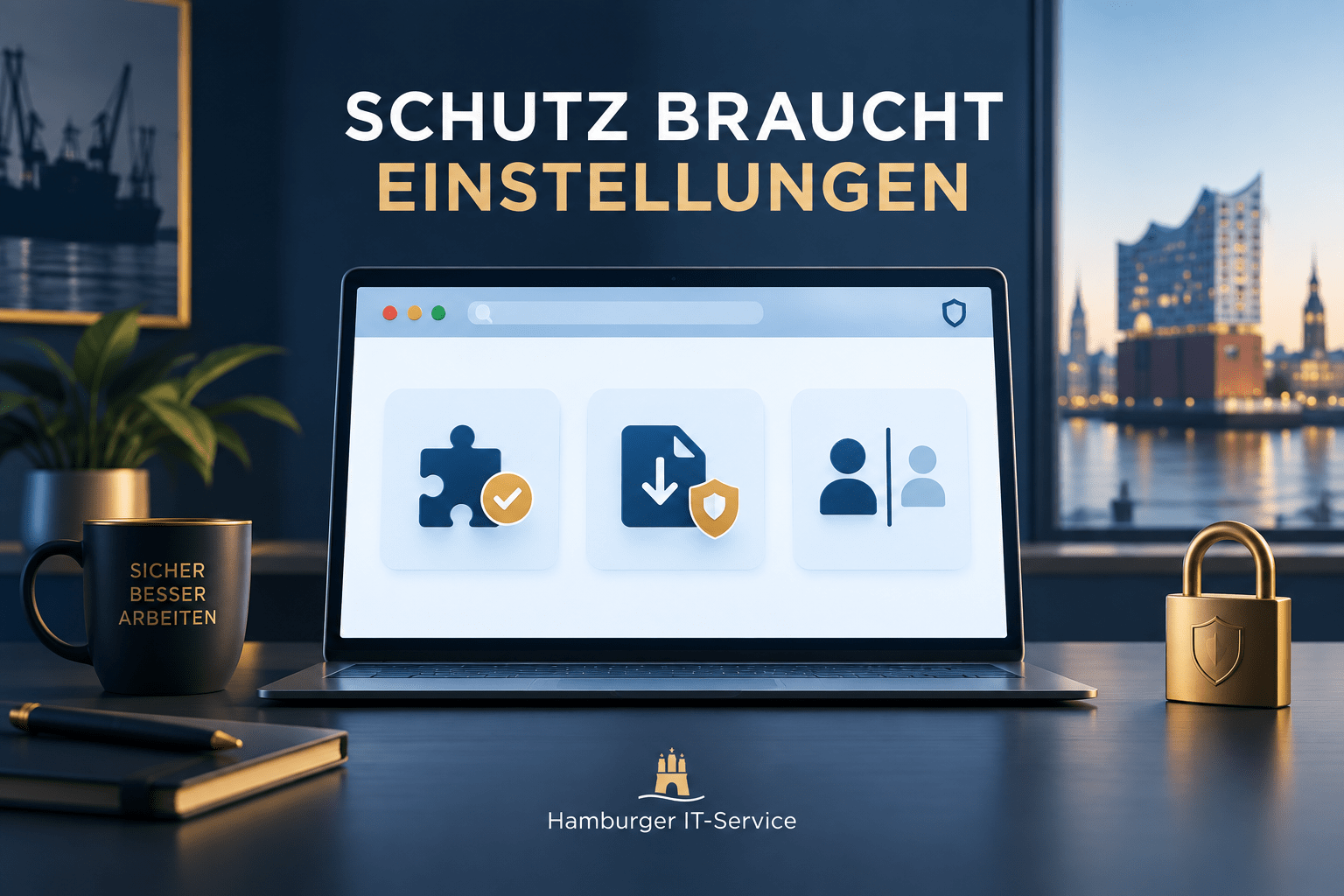 Browser-Schutz durch geprüfte Erweiterungen, geschützte Downloads und getrennte Arbeitsprofile