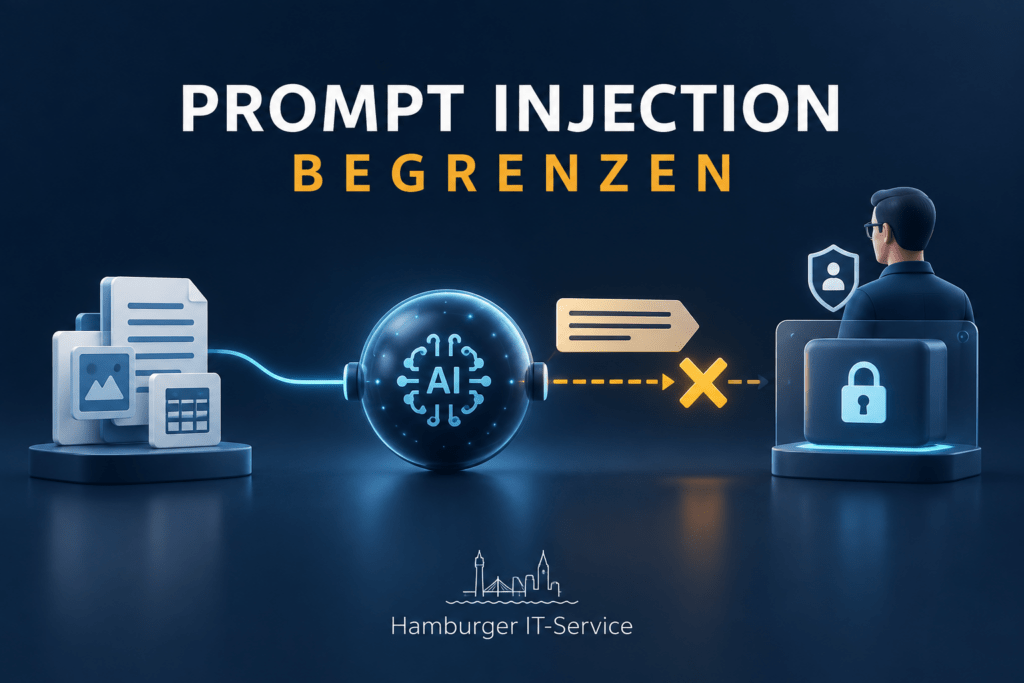 Prompt Injection begrenzen: Fremde Daten, KI und geschützte Aktionsgrenze