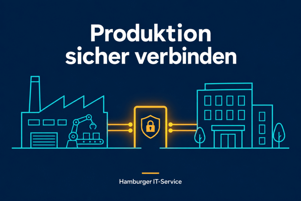Fabrik und Bürogebäude sind über einen kontrollierten Zugang miteinander verbunden.