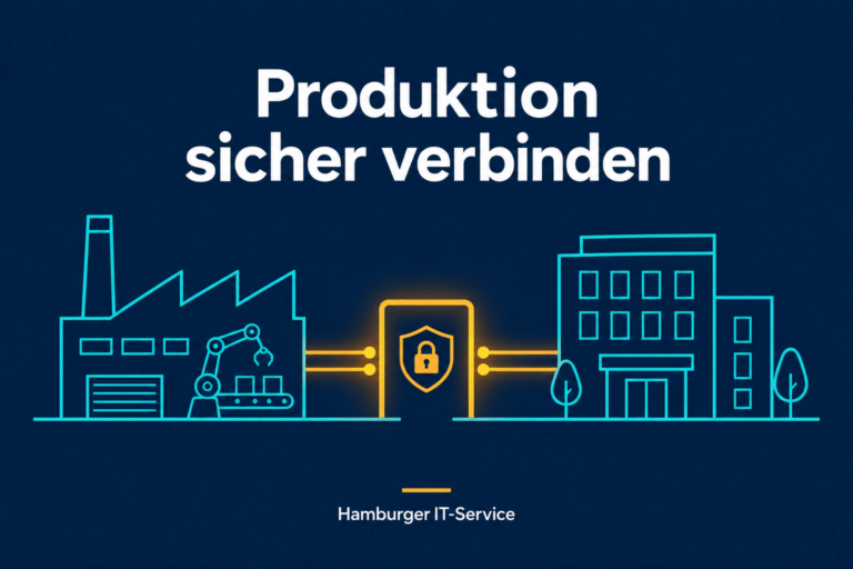 Fabrik und Bürogebäude sind über einen kontrollierten Zugang miteinander verbunden.