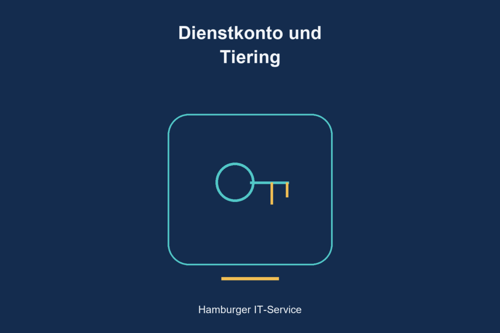 Dienstkonto und Tiering: zentrales Symbol für Zugangsberechtigungen