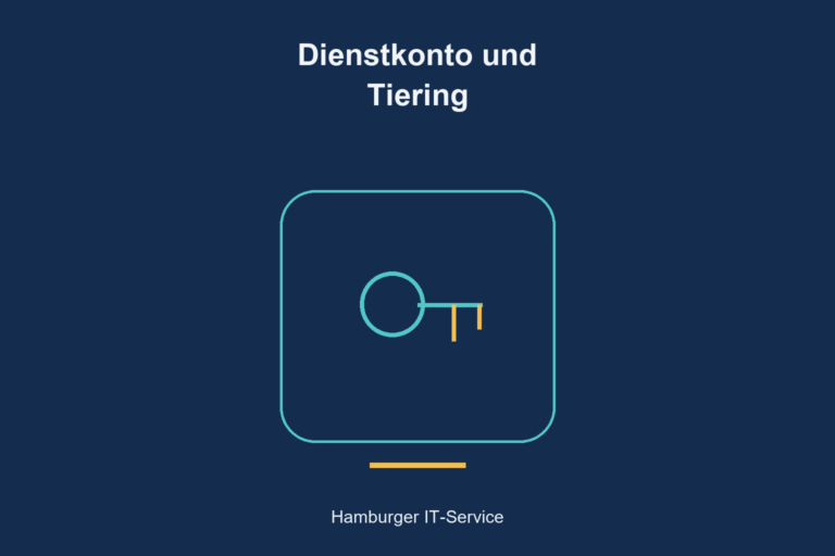 Dienstkonto und Tiering: zentrales Symbol für Zugangsberechtigungen