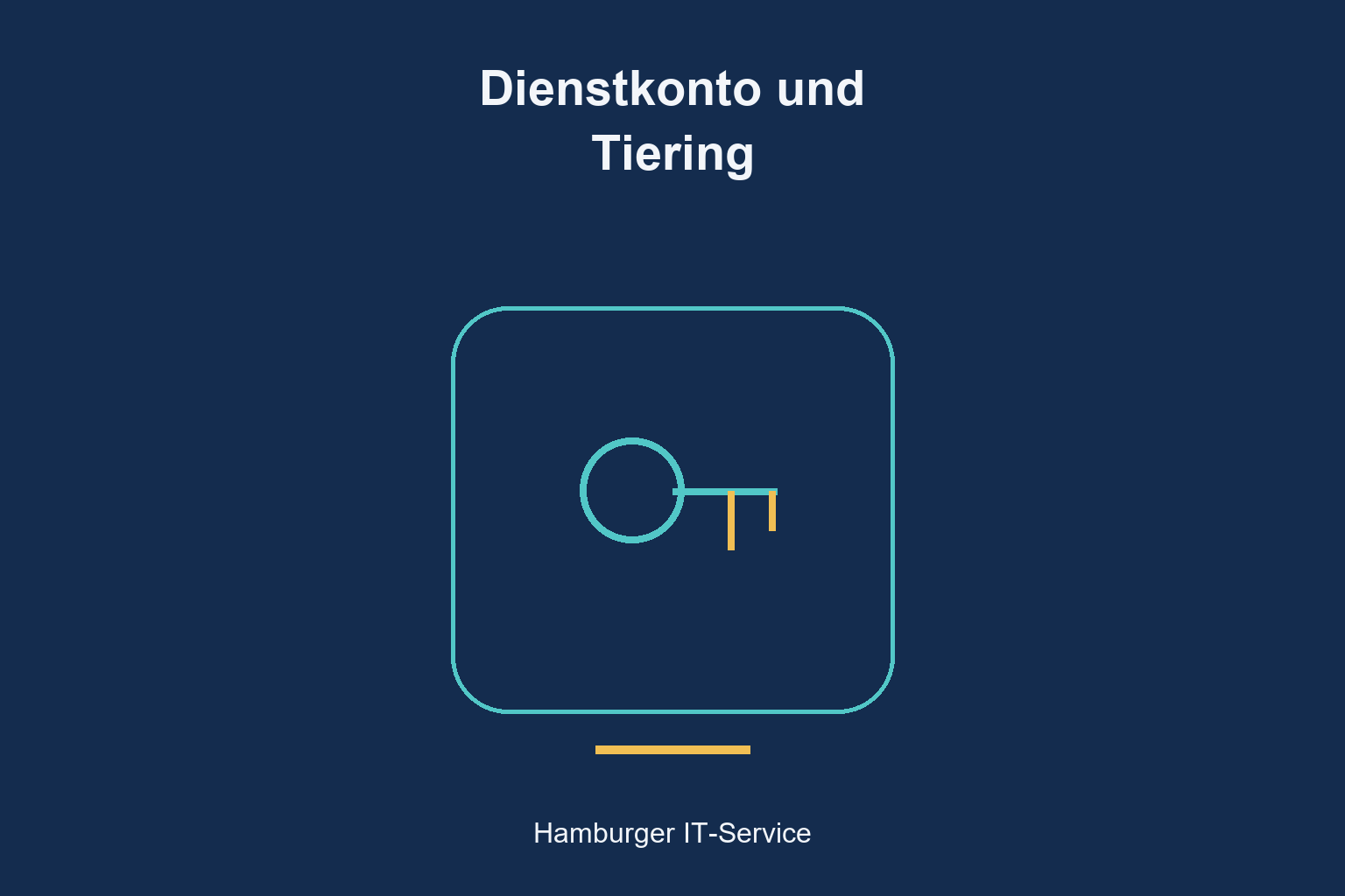 Dienstkonto und Tiering: zentrales Symbol für Zugangsberechtigungen