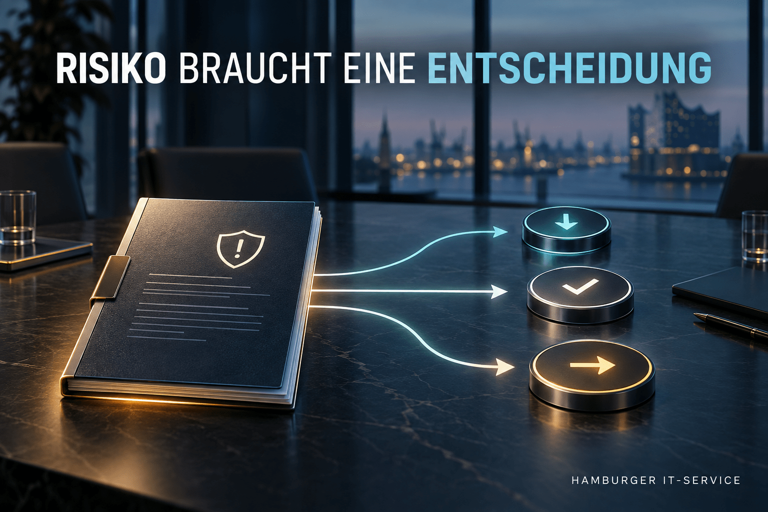 Dokumentierte IT-Risikoentscheidung mit drei kontrollierten Handlungswegen