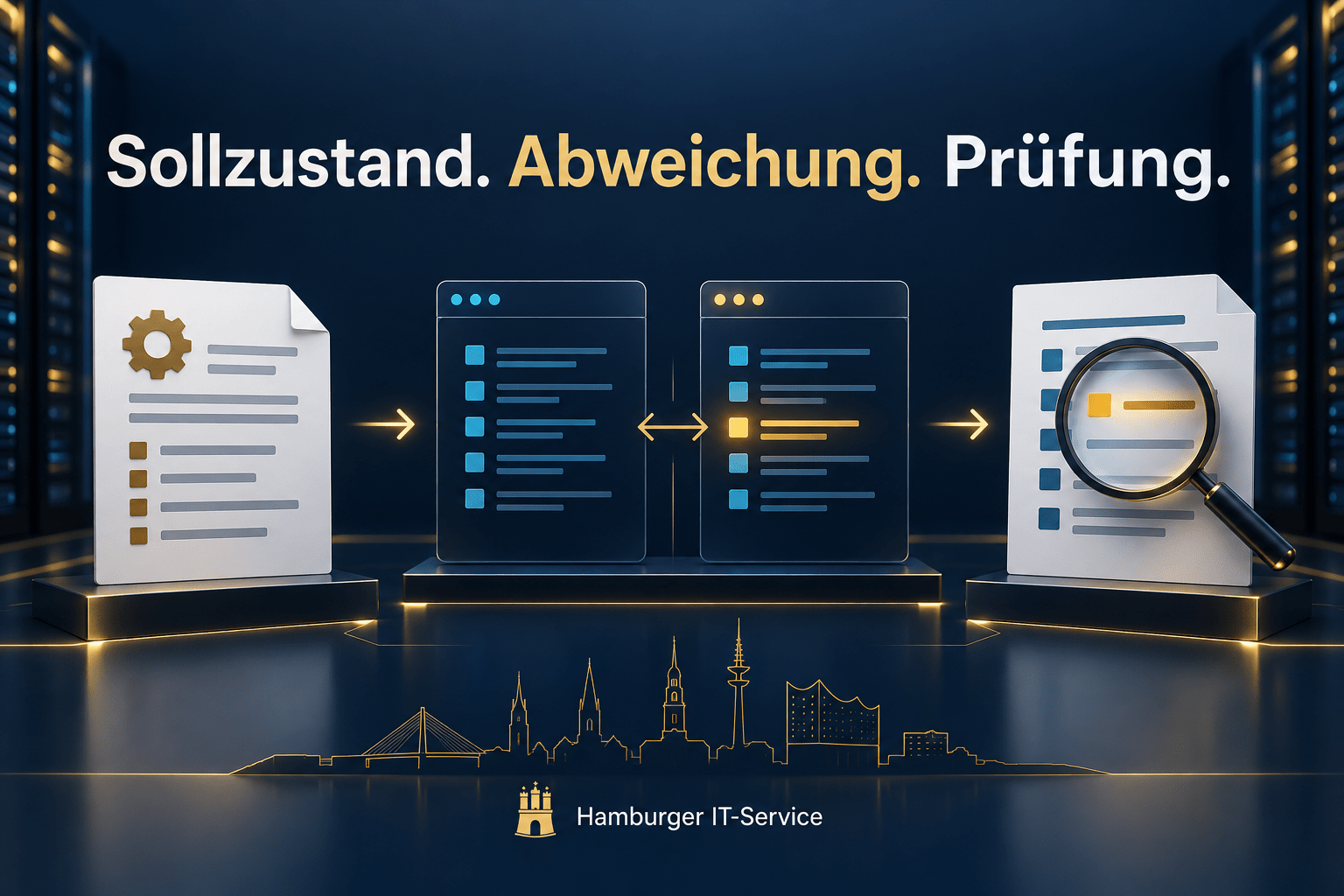 Sollzustand und tatsächliche Konfiguration vergleichen und Abweichungen prüfen