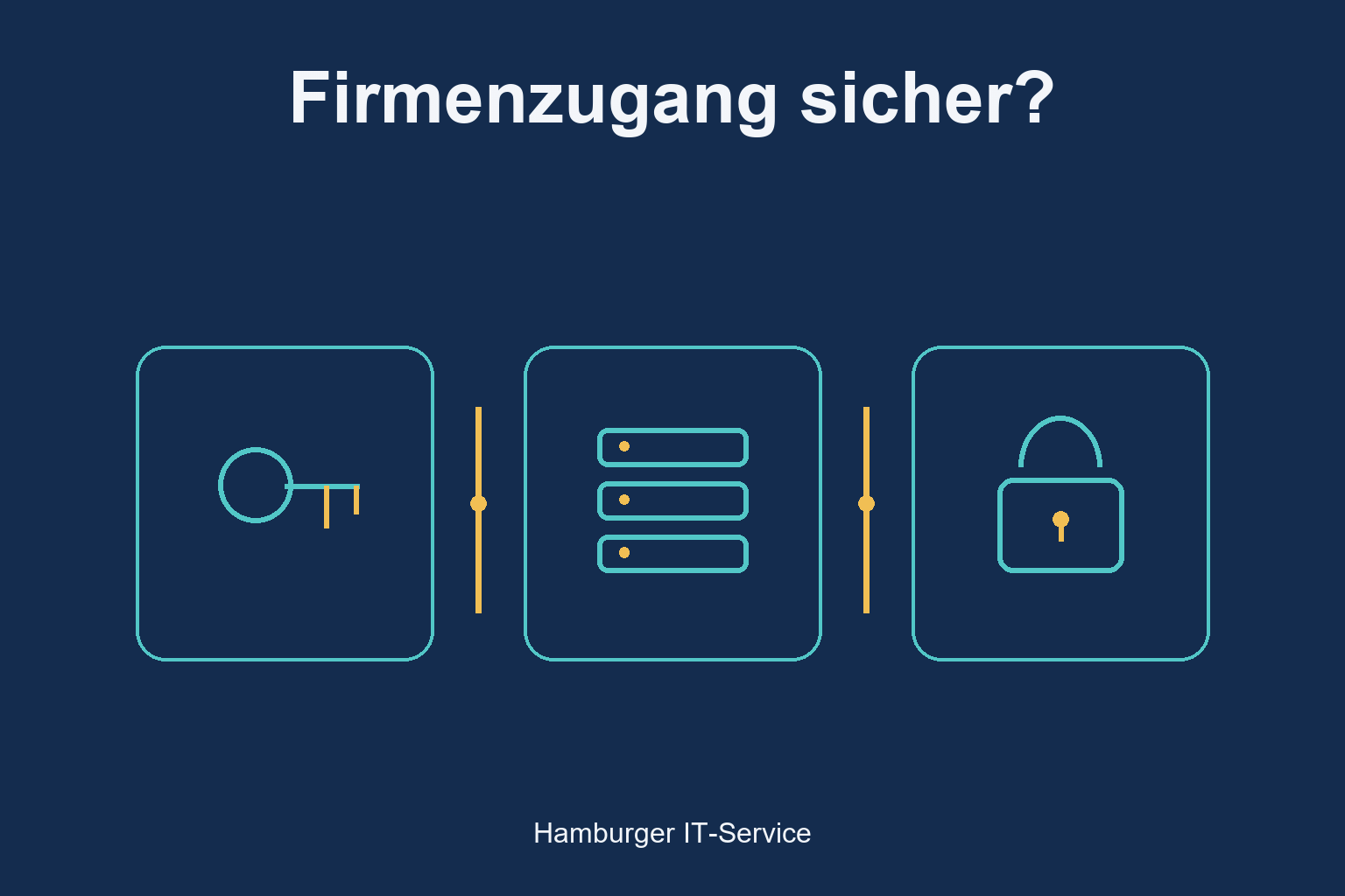 Schlüssel, Server und Schloss veranschaulichen Zugang, Infrastruktur und Schutz